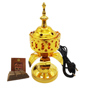 Electrical Bakhoor Burner & 50g Fragrance Paste - Golden
